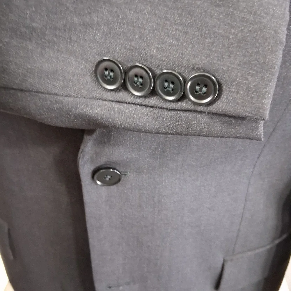 Hugo Boss Sport Coat Mens 40L Charcoal Gray Pasolini Super 100s Wool Double Vent